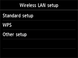 Het scherm Instellingen draadloos LAN